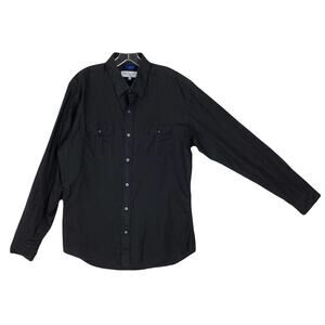 NWOT TEDDY STRATFORD NYC Shirt 4/L Black”The Pilot”Zip Button-Up Long-Sleeve